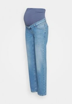 Pants Over The Belly - Straight Leg Jeans - Light Blue Denim