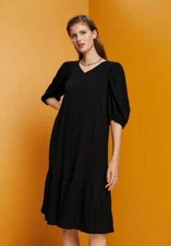 Edc By Esprit Strukturiertes- Jurk - Black -Esprit ce1e54f4d45a4c59a3849675c74c595f