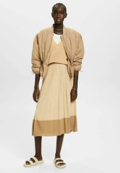 ESPRIT Plissierter- A-Lijn Rok - Light Beige -Esprit cec533dade4f48f1be70e6b3fb752284