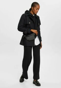 ESPRIT Kurzer Mit Gürtel - Trenchcoat - Black -Esprit d51d97a16b8d4f6b931b118787bddb72