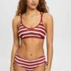 ESPRIT Brela_Par Padded Stripe - Bikinitop - Dark Red -Esprit db229fc88b24428dabea99b133d58b25