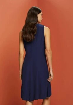 ESPRIT Mit Gesmokter Taille - Jurk - Navy -Esprit ddc07e35907346928e4111b892378f0a