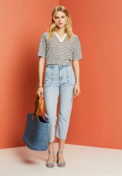 Edc By Esprit Straight Leg Jeans - Blue Bleached