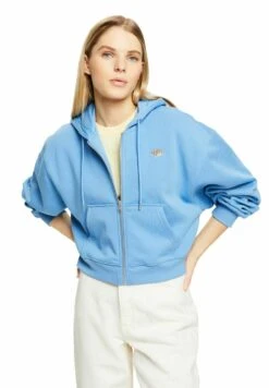 ESPRIT Cropped Mit Reissverschluss Und Logoprint Hinten - Sweater Met Rits - Light Blue Lavender -Esprit e71d7773ba2b49bebe948d2aed710fdf
