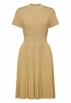 ESPRIT Mit Plisseefalten Und Stehkragen - Gebreide Jurk - Khaki Beige -Esprit eba62986c65147819a673a18d7f80902