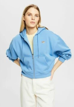 ESPRIT Cropped Mit Reissverschluss Und Logoprint Hinten - Sweater Met Rits - Light Blue Lavender -Esprit ed9bdee8d3fc4135b38d7a946e1719bc