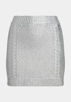 ESPRIT Mit Zopfmuster Im Metallic-Look - A-Lijn Rok - Silver 13 ESPRIT Mit Zopfmuster Im Metallic-Look - A-Lijn Rok - Silver -Esprit f1431e05c3db4334b21d94149f2a14d7