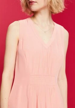 ESPRIT Mit Gesmokter Taille - Jurk - Pink -Esprit f51087b8df974995bddfc0736294ca98