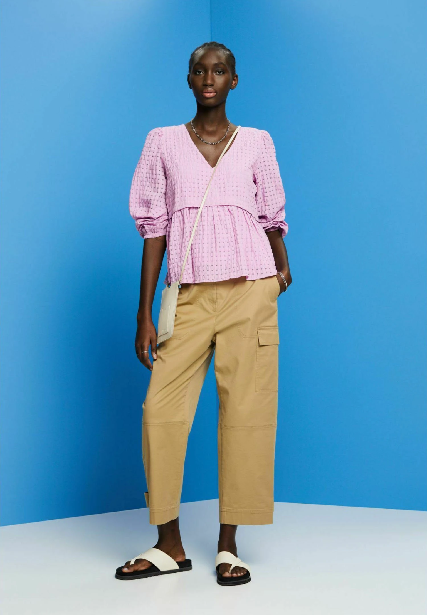 Edc By Esprit Mit Saum-Volant - Blouse - Lilac 5 Edc By Esprit Mit Saum-Volant - Blouse - Lilac - Afbeelding 3