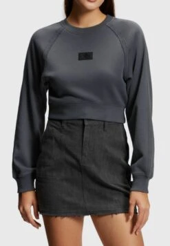 ESPRIT Cropped In Garment Dye - Sweater - Dark Grey